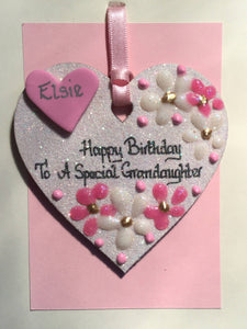 Grandaughter’s birthday keepsake heart