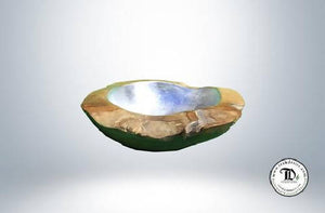 Silver Leaf Plated Bowl - Reclaimed Teak Wood