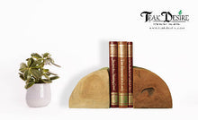 Load image into Gallery viewer, Half Log Book Ends - Reclaimed Teak Wood
