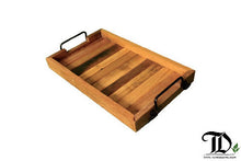 Load image into Gallery viewer, Rectangular Teak Tray with Metal Handle - Exclusive Design
