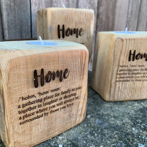 Home Definition - Reclaimed timber tealight holder