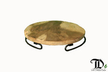 Load image into Gallery viewer, Round Solid Wood Tray with Metal Handle - Exclusive Design
