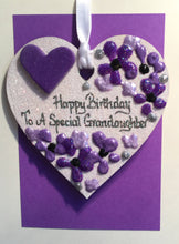 Load image into Gallery viewer, Grandaughter’s birthday keepsake heart
