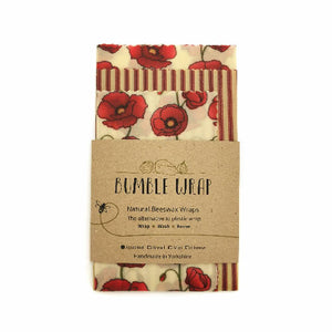 Bumble Wrap Beeswax wrap Assorted Kitchen Pack - POPPIES