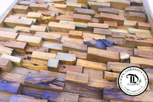 Square Wall Art Decor - Reclaimed Teak Wood - CLEARANCE