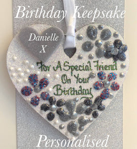 Happy Birthday Friend keepsake heart