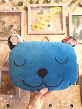 Load image into Gallery viewer, Blue Velvet Cat Cushion
