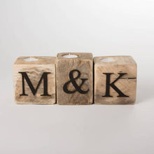 Load image into Gallery viewer, Initials - Upcycled Wooden Pallet Blocks, Tea Light Holders
