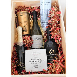 Christmas Hamper & Special Events Wine & Treats Packed In Wooden Case