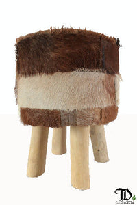 Goat-hide Patchwork Stool