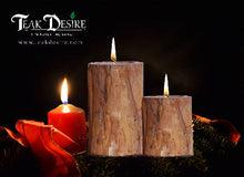 Load image into Gallery viewer, Tealight Candle Holders - Set of 2 - Reclaimed Teak Wood
