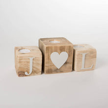 Load image into Gallery viewer, Initials - Upcycled Wooden Pallet Blocks, Tea Light Holders
