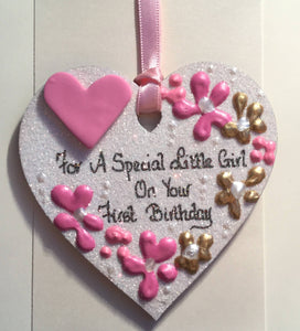 First Birthday Keepsake Heart