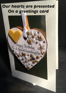 Grandaughter’s birthday keepsake heart