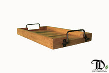 Load image into Gallery viewer, Rectangular Teak Tray with Metal Handle - Exclusive Design
