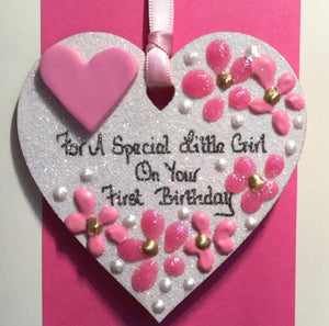 First Birthday Keepsake Heart